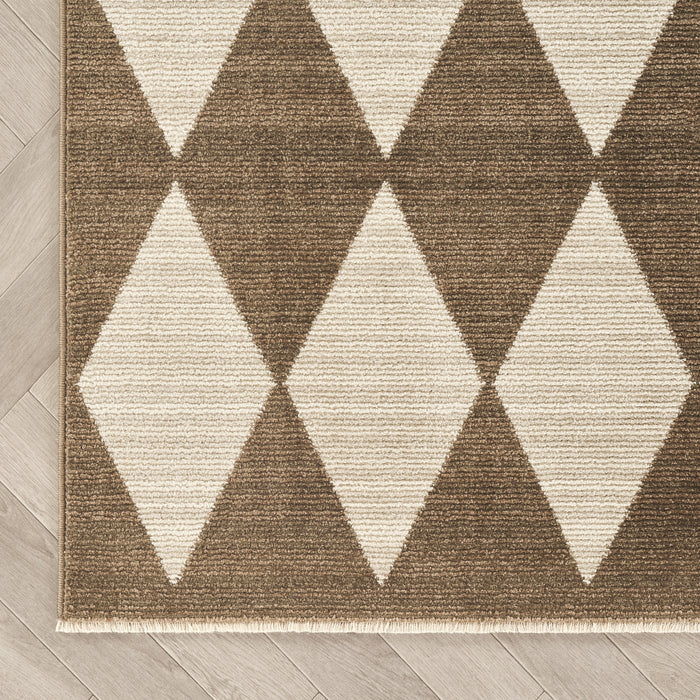 Evelyn Harlequin Diamond Brown Rug