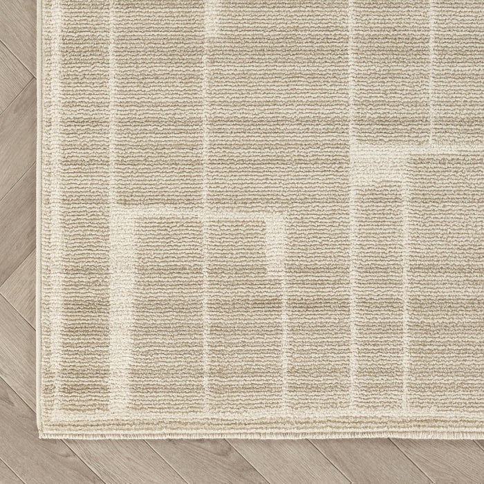 Evelyn Textured Beige Rug