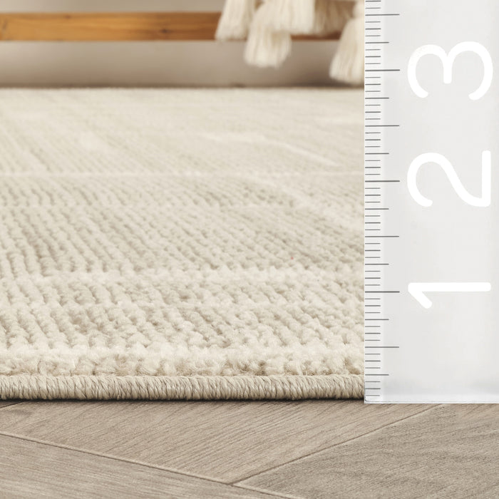 Evelyn Textured Beige Rug