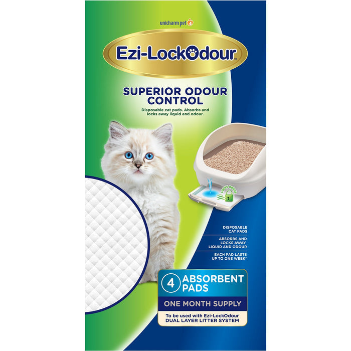 Ezi-LockOdour Dual Layer Cat Litter System Absorbent Cat Pads 4pk-Habitat Pet Supplies