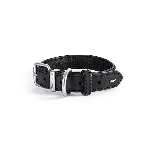 EzyDog Oxford Leather Dog Collar Black Extra Large-Habitat Pet Supplies
