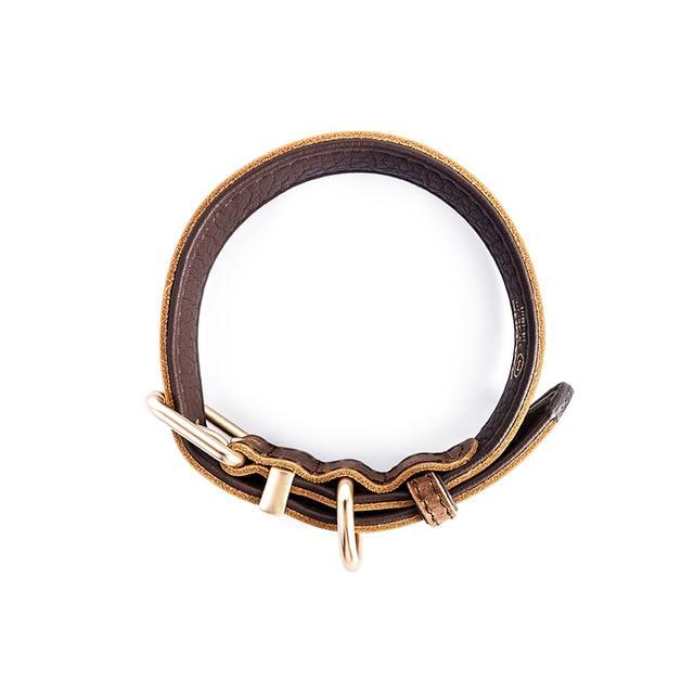 EzyDog Oxford Leather Dog Collar Brown Large