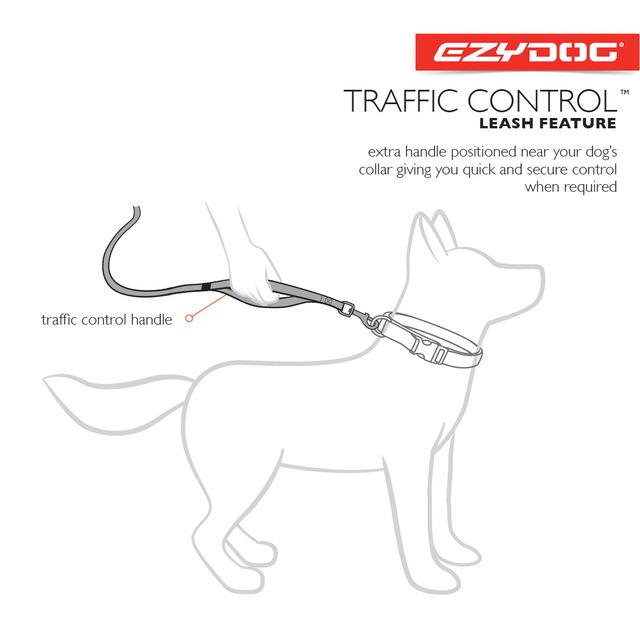 Ezydog Zero Shock Dog Leash 48 Blue