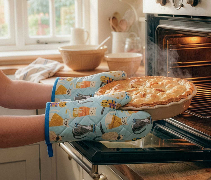 Quality cats cotton oven mitts - Lollygag