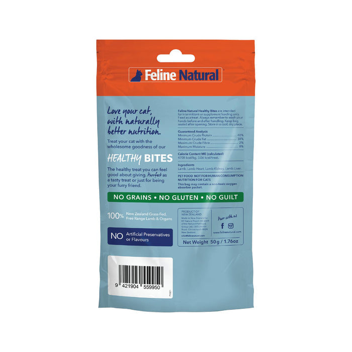 Feline Natural Lamb Healthy Bites Freeze Dried Cat Treats 50g