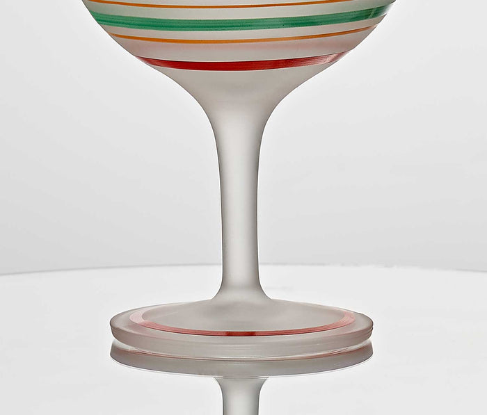 Vintage Multi striped Sherbet glass stem - lollygag