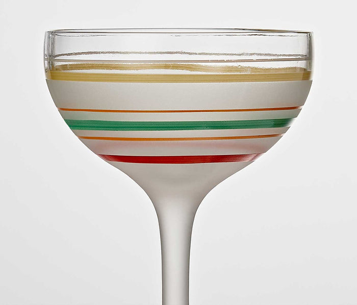 Vintage Multi striped Sherbet glass coupe - lollygag