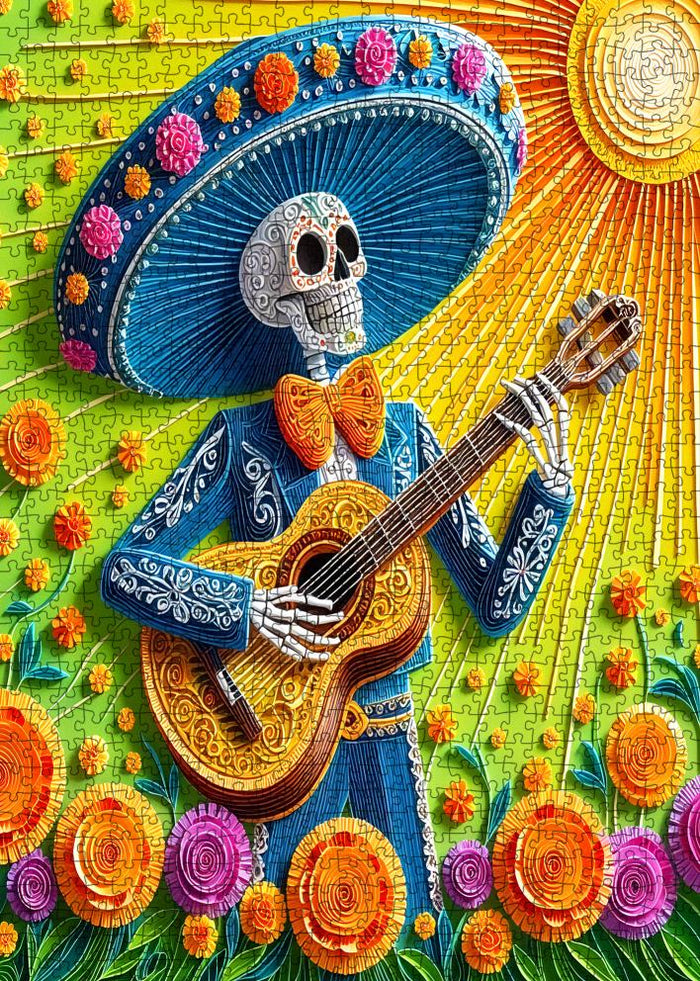 Fiesta Skeleton Guitarist Jigsaw Puzzle