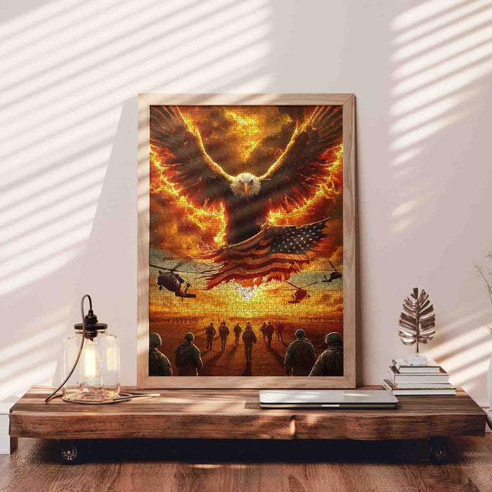 Flaming Eagle of Freedom Jigsaw Puzzle