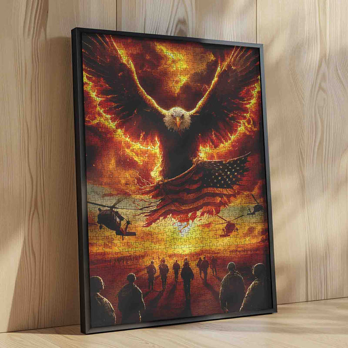 Flaming Eagle of Freedom Jigsaw Puzzle