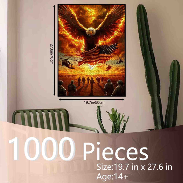 Flaming Eagle of Freedom Jigsaw Puzzle