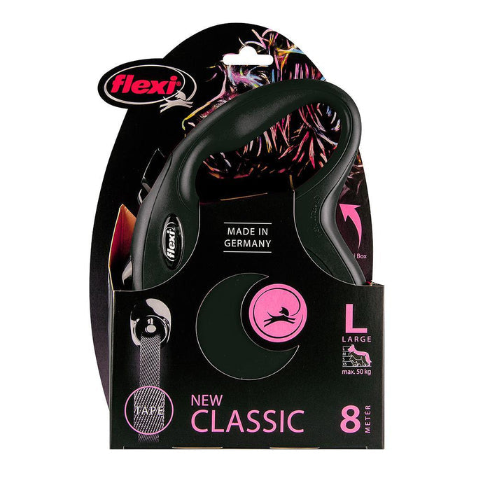 Flexi Classic Tape Retractable Dog Lead Black Large 8m