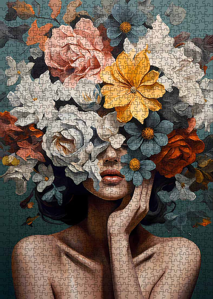 Floral Elegance Portrait Jigsaw Puzzle - Tucocoo