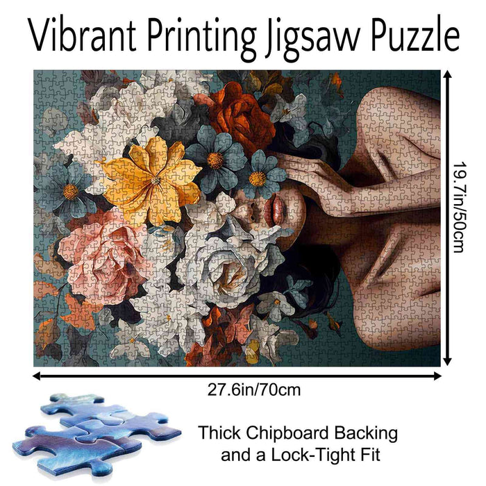 Floral Elegance Portrait Jigsaw Puzzle - Tucocoo