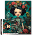 Floral Princess with Birds Jigsaw Puzzle