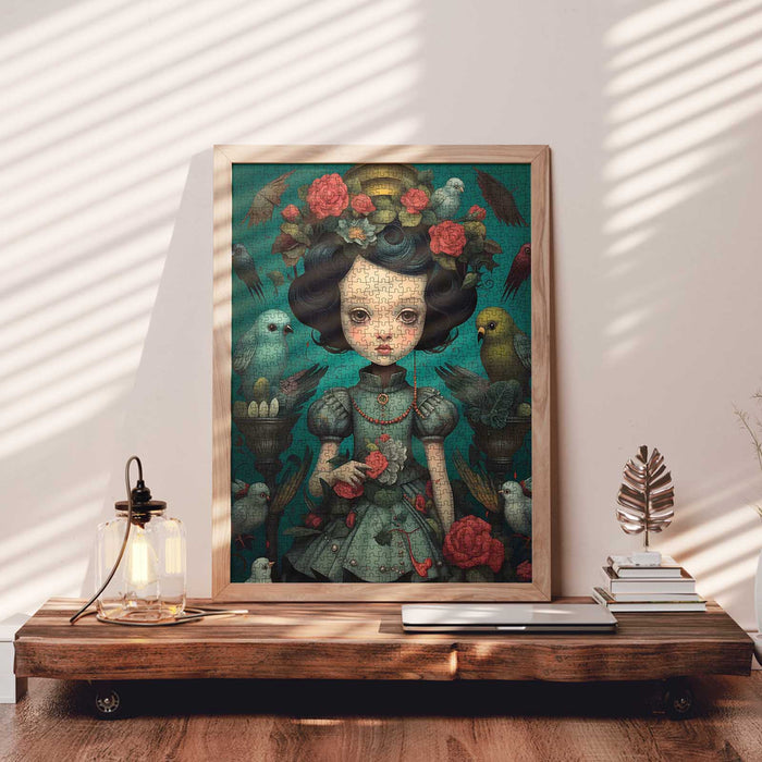 Floral Princess with Birds Jigsaw Puzzle