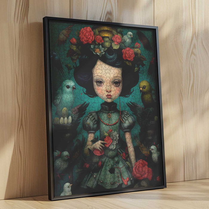 Floral Princess with Birds Jigsaw Puzzle