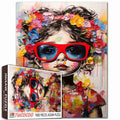 Flower Girl with Red Sunglasses Jigsaw Puzzle