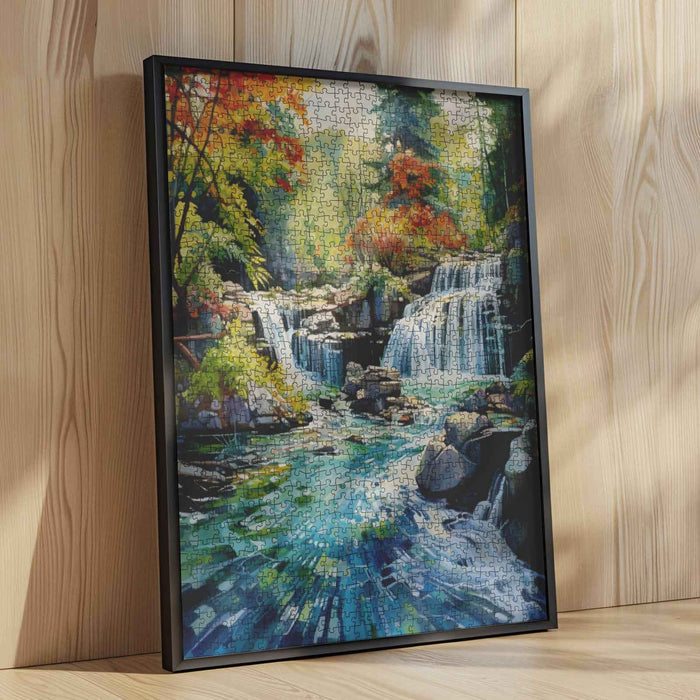Forest Cascade Stream Jigsaw Puzzle