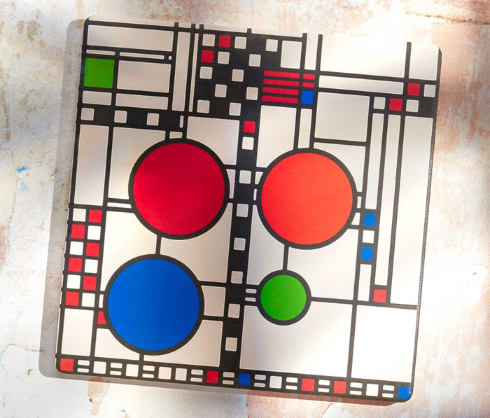 Frank Lloyd Wright Coonley Playhouse Window Stone Trivet  - lollygag