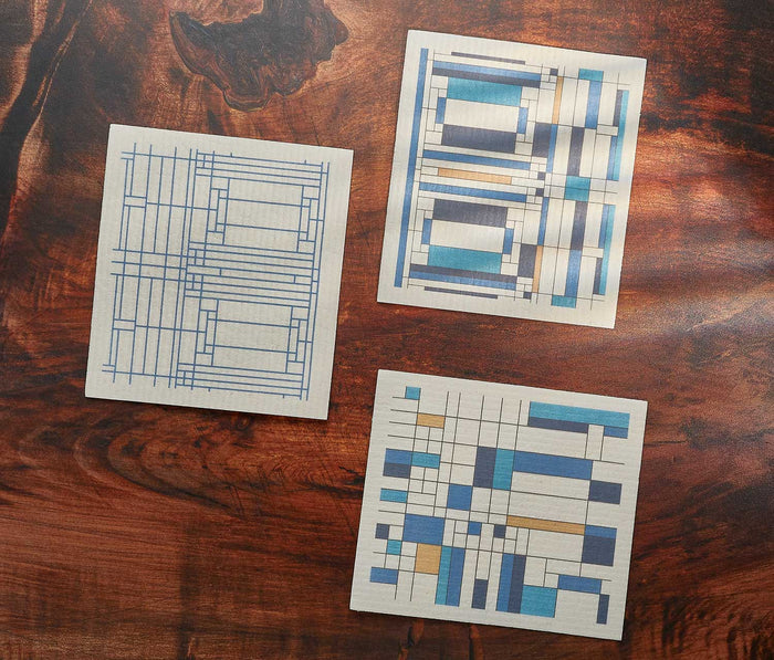 Frank Lloyd Wright Oak Park Kitchen Towel & Swedish Dishcloth Set - Lollygag.co