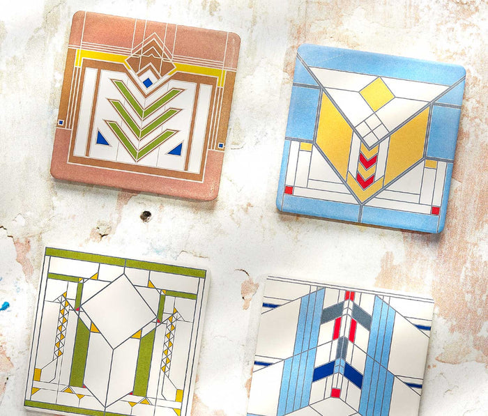 Frank Lloyd Wright Stone Chevron Coasters  - lollygag