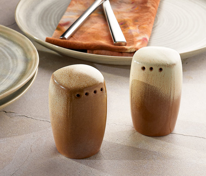 Vintage Frankoma Desert Gold Cream Salt Pepper Shakers