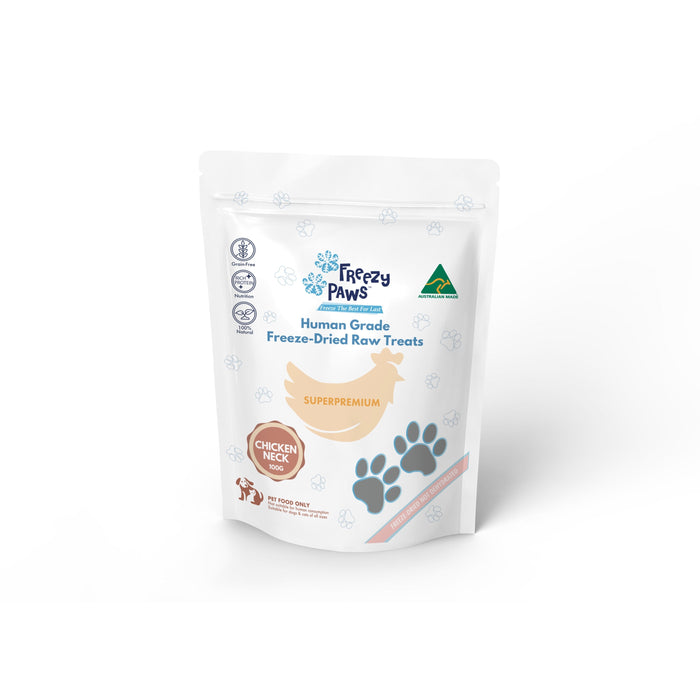 Freezy Paws Freeze Dried Chicken Necks Dog and Cat Treats 100g-Habitat Pet Supplies
