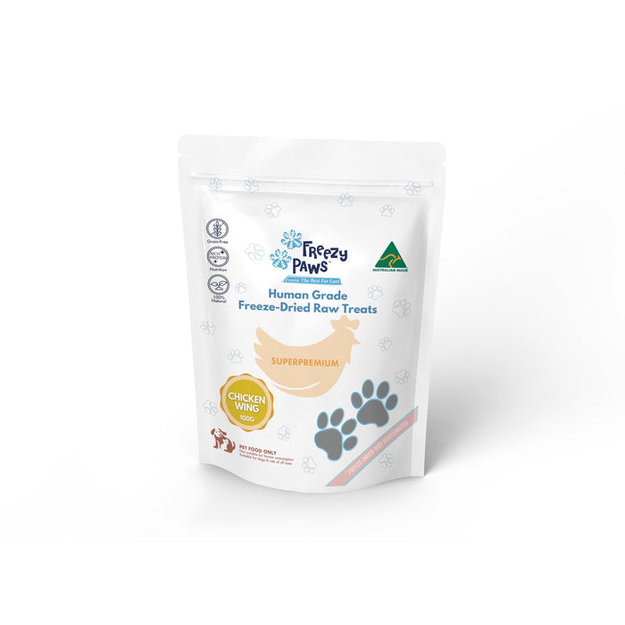 Freezy Paws Freeze Dried Chicken Wings Dog and Cat Treats 100g-Habitat Pet Supplies