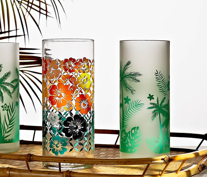 Frosted Palm Trees Cooler Highball Glasses - Lollygag.co