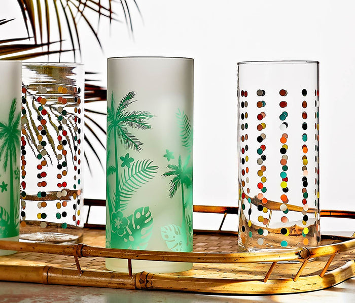 Frosted Palm Trees Cooler Highball Glasses - Lollygag.co