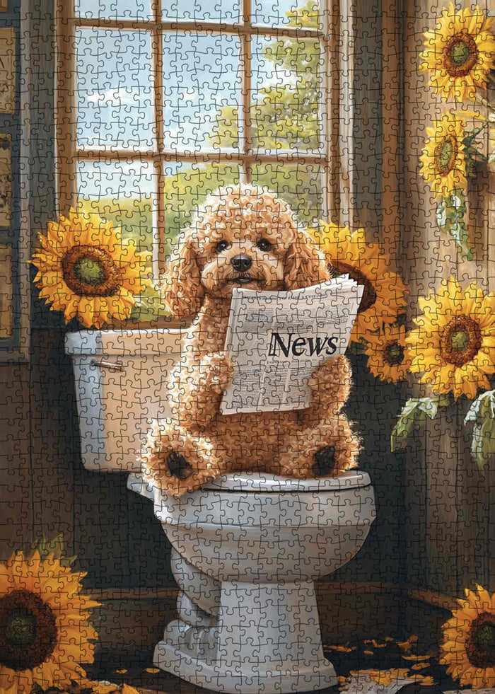 Funny Puppy Reading the News Jigsaw Puzzle
