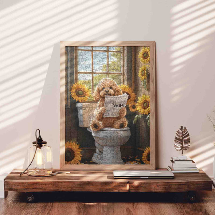 Funny Puppy Reading the News Jigsaw Puzzle
