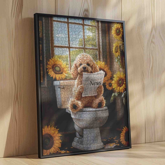 Funny Puppy Reading the News Jigsaw Puzzle