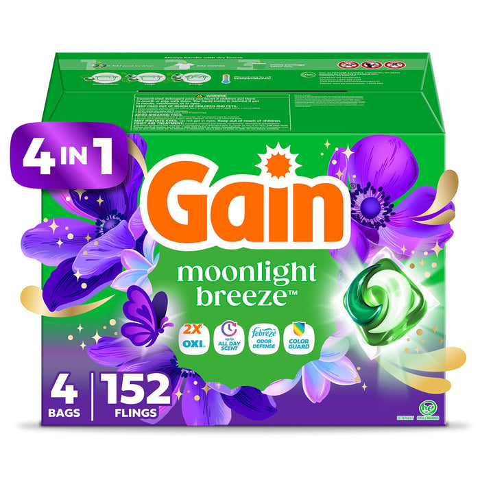 Gain Flings Laundry Detergent Pacs in Kenya - Moonlight Breeze, 152 ct