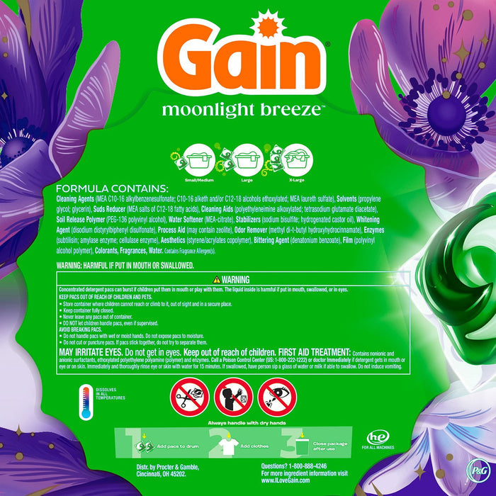 Gain Flings Laundry Detergent Pacs in Kenya - Moonlight Breeze, 152 ct