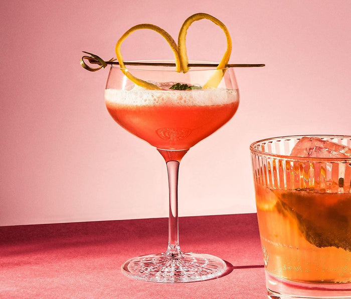 Deco champagne cocktail coupe glass