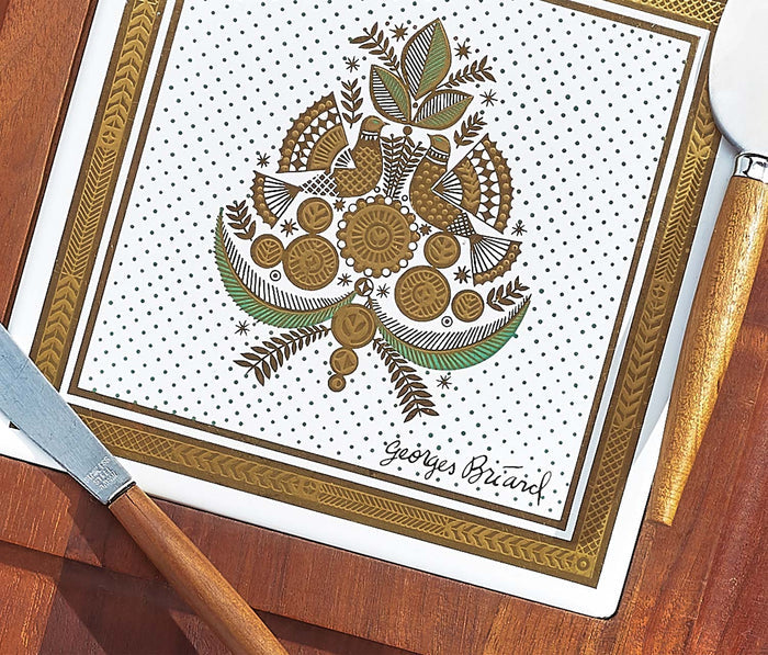 Georges Briard Peace Doves Wood & Tile Serving Board Set  - lollygag