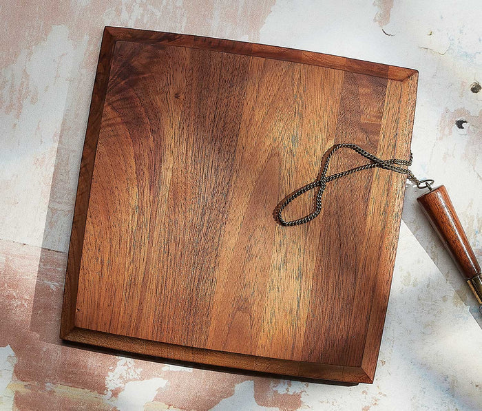 Georges Briard Small Regalia Teak Wood Charcuterie Cheese Board Set - lollgag