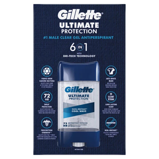 Gillette Ultimate Protection  2X Antiperspirant (Non-Irritant),  5-pack