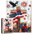 God Bless America Patriotic Cross Jigsaw Puzzle