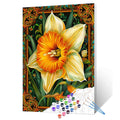 Golden Daffodil Frame Paint by Numbers