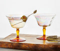 Vintage Rainbow Lustre Coupe Glasses