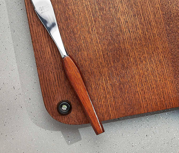 Vintage MCM Golden Rooster Wood Charcuterie Board-lollygag