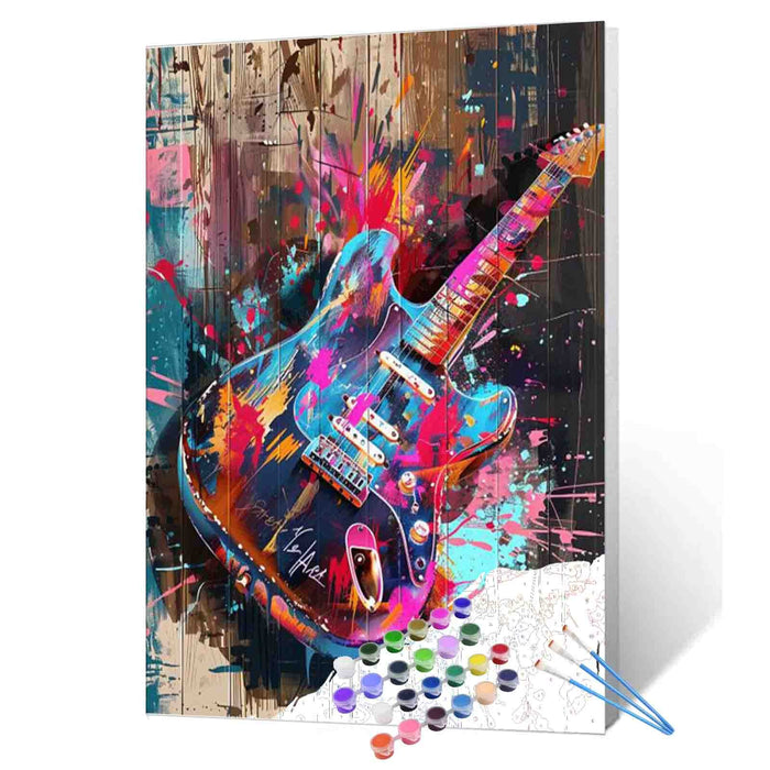 Graffiti Electric Guitar paint by numbers