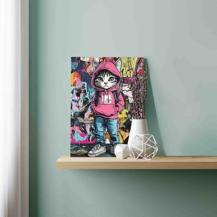 Graffiti Hoodie Cat Paint by Numbers