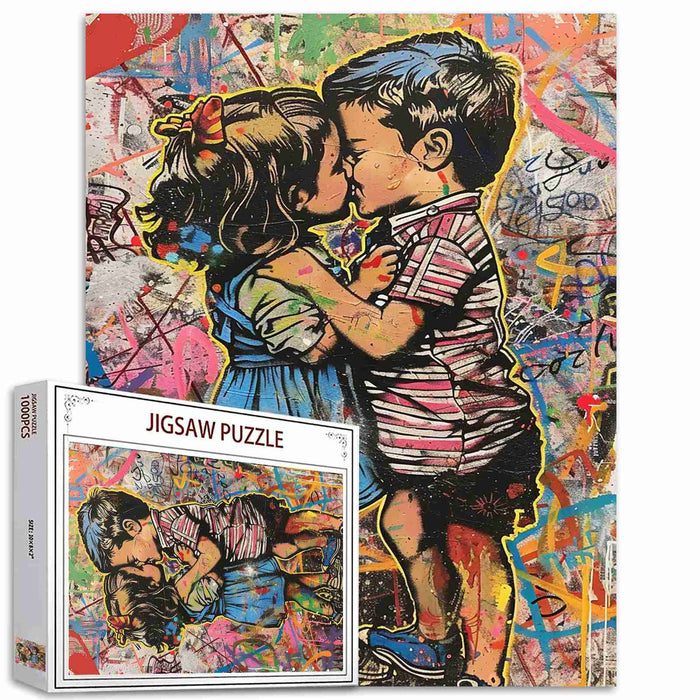Graffiti Kiss of Love Jigsaw Puzzles - Tucocoo