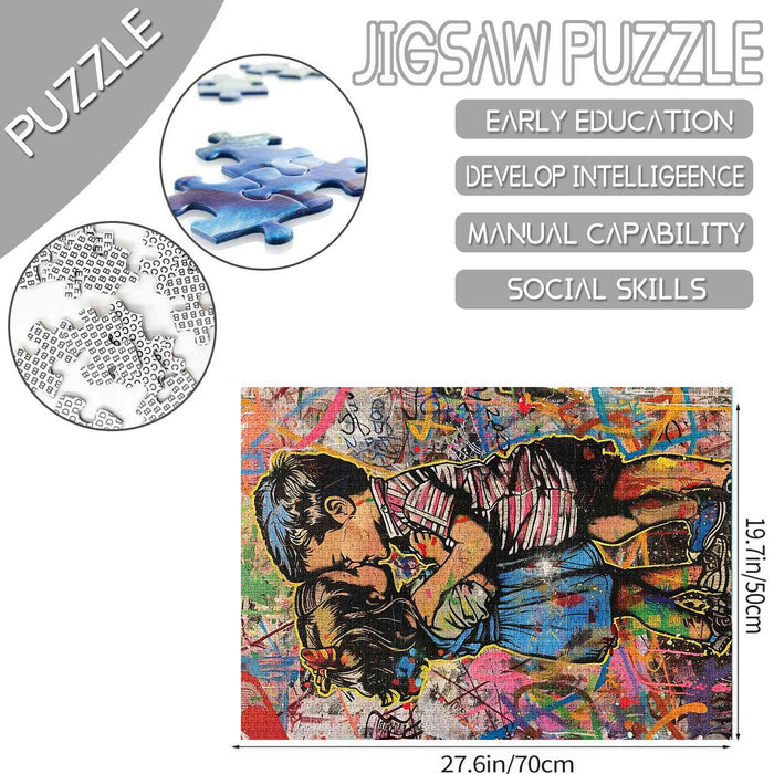 Graffiti Kiss of Love Jigsaw Puzzles - Tucocoo