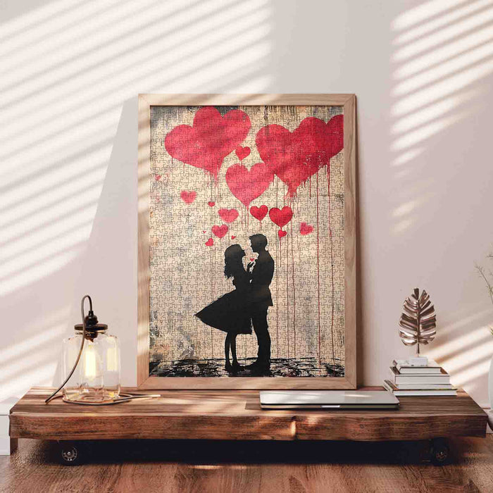Graffiti Lovers Silhouette Jigsaw Puzzle