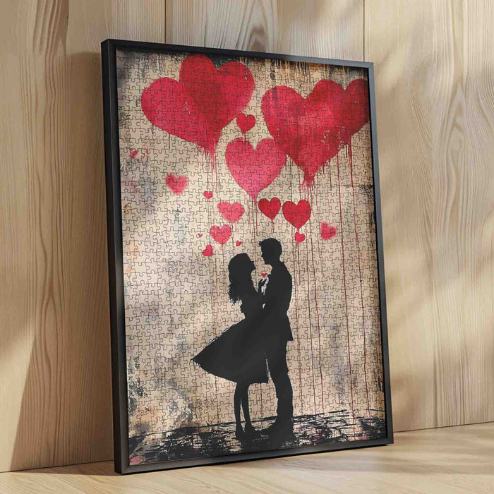 Graffiti Lovers Silhouette Jigsaw Puzzle